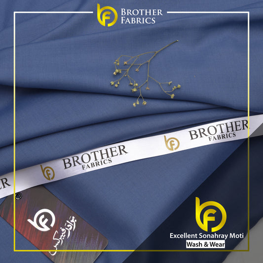 Brother Fabrics Excellent Sonahray Moti – Denim Blue Wash & Wear Fabric