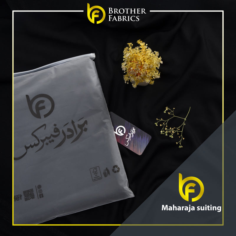 Aqua Black Premium Maharaja Suiting | Brother Fabrics
